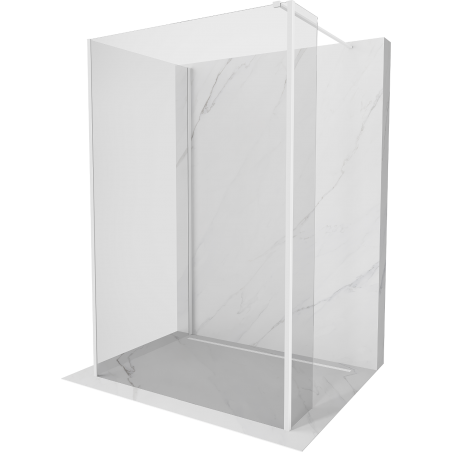 Mexen Kioto Walk-in dušo sienelė 140 x 100 x 30 cm, skaidri, balta - 800-140-100-221-20-00-030