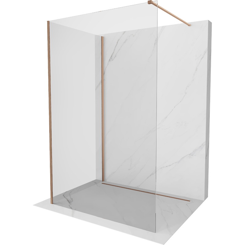Mexen Kioto dušo siena "Walk-in" 130 x 90 cm, permatomas, šlifuota varis - 800-130-212-65-00-090