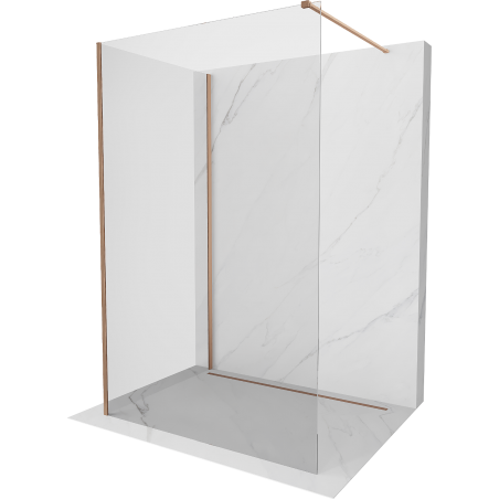 Mexen Kioto dušo siena "Walk-in" 130 x 90 cm, permatomas, šlifuota varis - 800-130-212-65-00-090