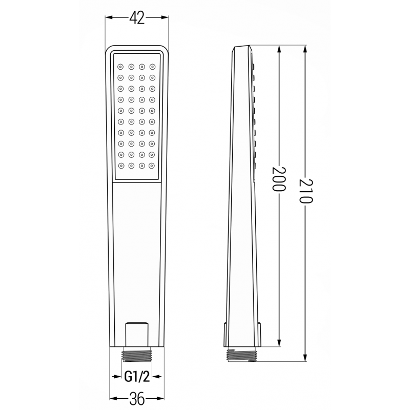 Mexen R-72 dušo rankena 1-funkcinė, juoda - 79572-70