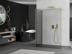 Mexen Kioto dušo sienelė Walk-in 100 x 70 x 30 cm, skaidri, auksinė - 800-100-070-221-50-00-030