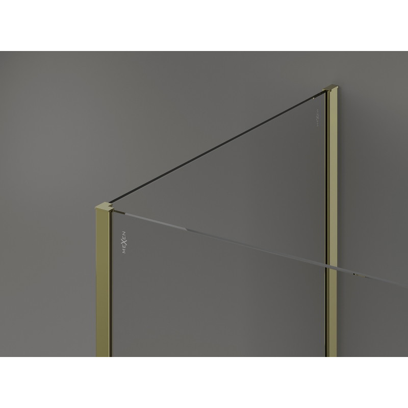 Mexen Kioto dušo sienelė Walk-in 100 x 70 x 30 cm, skaidri, auksinė - 800-100-070-221-50-00-030