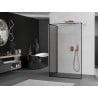Mexen Kioto walk-in dušo sienelė 120 x 110 cm, juodas raštas, šlifuotas varis - 800-120-212-65-70-110