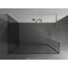 Mexen Kioto dušo siena Walk-in 140 x 80 x 30 cm, skaidrus, auksinis - 800-140-080-221-50-00-030