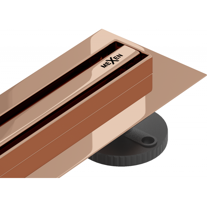 Mexen Flat 360° Slim linijinis rotacinis nutekėjimas 80 cm, Rožinio aukso - 1641080