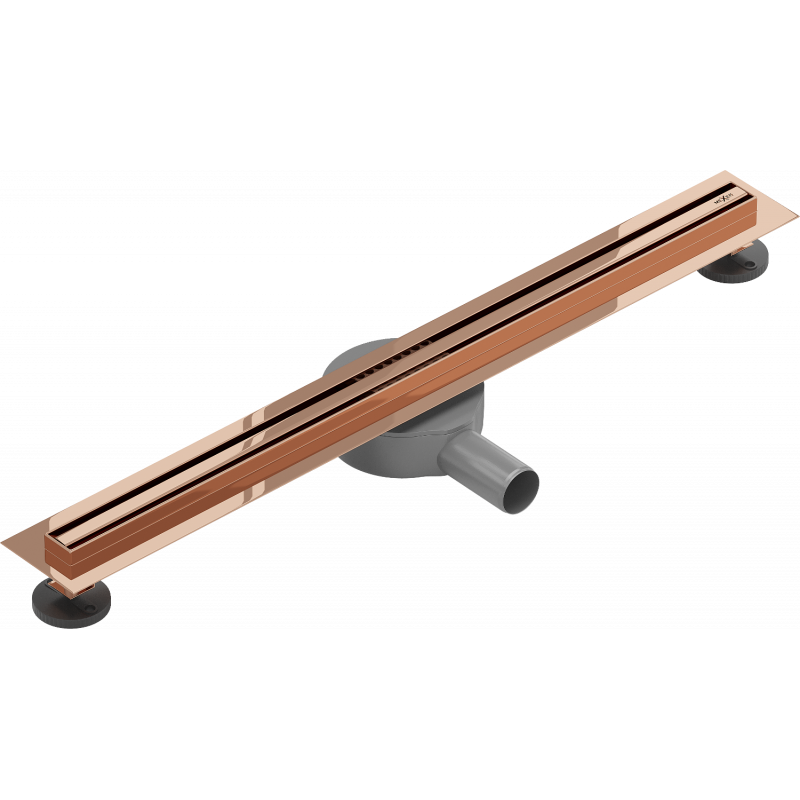 Mexen Flat 360° Slim sukamojo linijinio nutekėjimo ilgis 70 cm, rožinis auksas - 1641070