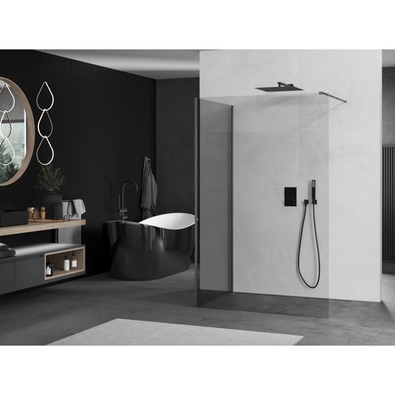 Mexen Kioto Dušo pertvara Walk-in 130 x 120 cm, skaidri, ginklų pilka šlifuota - 800-130-212-66-00-120