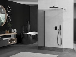 Mexen Kioto Dušo pertvara Walk-in 130 x 120 cm, skaidri, ginklų pilka šlifuota - 800-130-212-66-00-120
