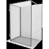 Mexen Kioto Walk-in dušo siena 90 x 80 cm, juodas modelis, gun gray šlifuotas - 800-090-212-66-70-080