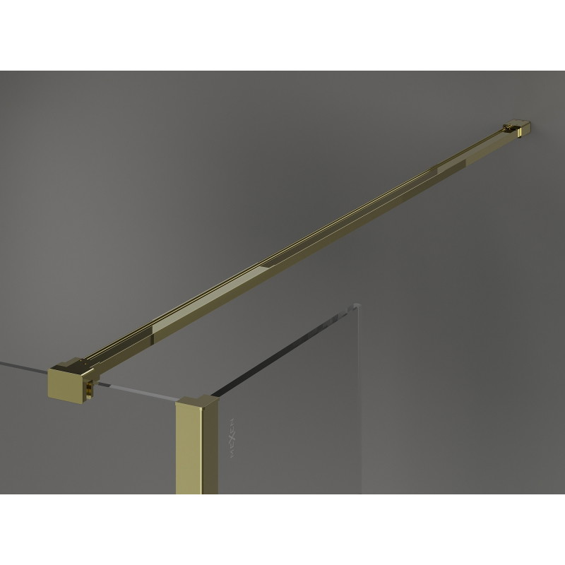 Mexen Kioto dušo siena Walk-in 140 x 90 x 40 cm, permatoma, auksinė - 800-140-090-221-50-00-040