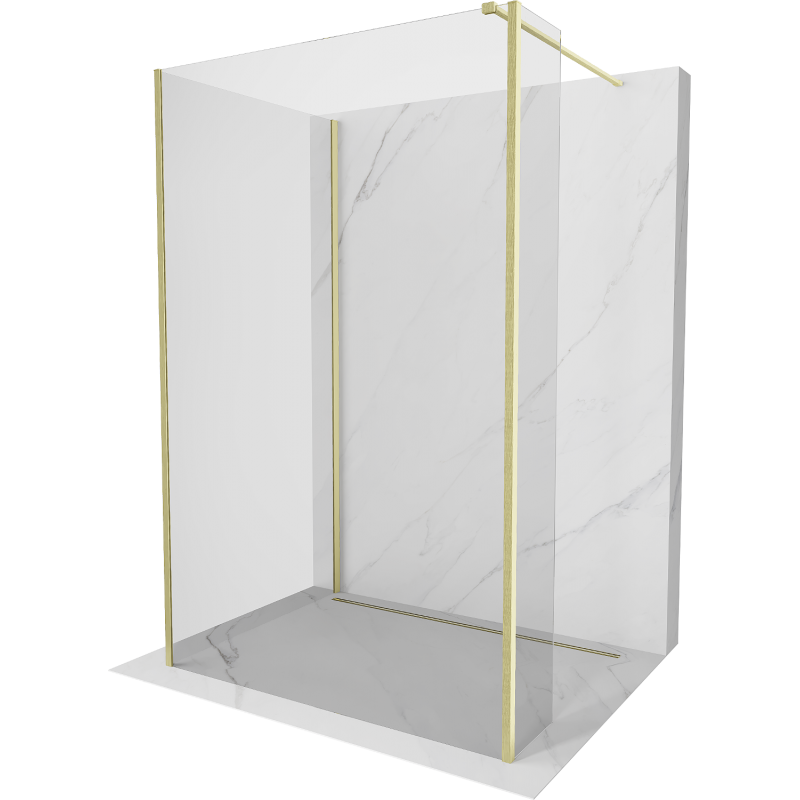 Mexen Kioto dušo sienelė Walk-in 110 x 80 x 30 cm, skaidri, auksinė šlifuota - 800-110-080-221-55-00-030