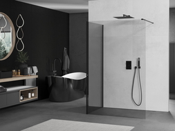 Mexen Kioto Walk-in dušo siena 120 x 90 cm, skaidri, juoda - 800-120-212-70-00-090