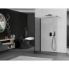 Mexen Kioto dušo siena Walk-in 120 x 100 cm, skaidri, juoda - 800-120-212-70-00-100