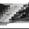 Mexen Kioto prausimosi sienelė Walk-in 140 x 115 cm, skaidri, juoda - 800-140-212-70-00-115
