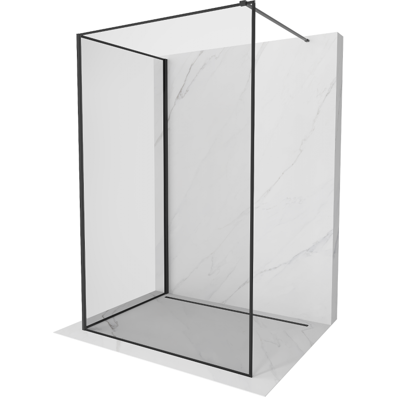 Mexen Kioto prausimosi sienelė Walk-in 130 x 70 cm, juodas raštas, juoda - 800-130-212-70-70-070