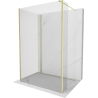 Mexen Kioto dušo siena Walk-in 120 x 80 x 40 cm, skaidri, auksinė šepečių danga - 800-120-080-221-55-00-040