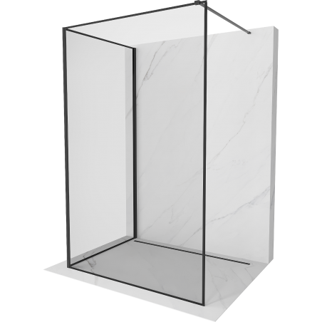 Mexen Kioto dušo sienelė Walk-in 130 x 110 cm, juodas rėmas, juoda - 800-130-212-70-70-110