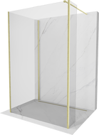 Mexen Kioto dušo siena Walk-in 130 x 105 x 40 cm, permatomi, auksinė matinė - 800-130-105-221-55-00-040
