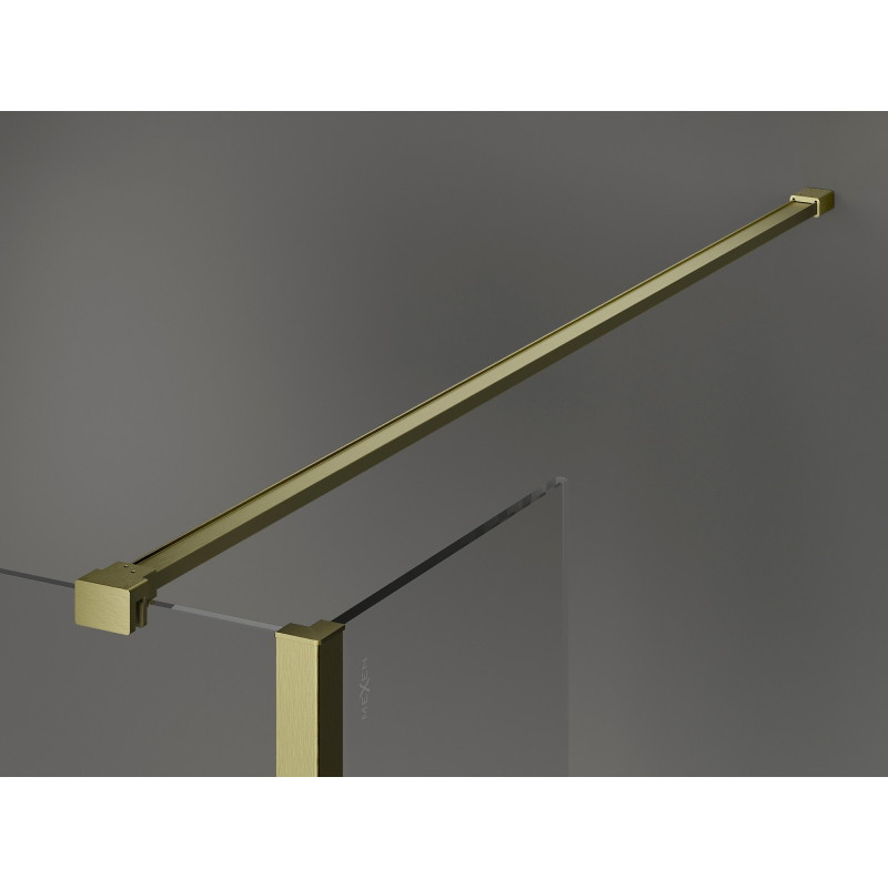 Mexen Kioto dušo siena Walk-in 130 x 105 x 40 cm, permatomi, auksinė matinė - 800-130-105-221-55-00-040