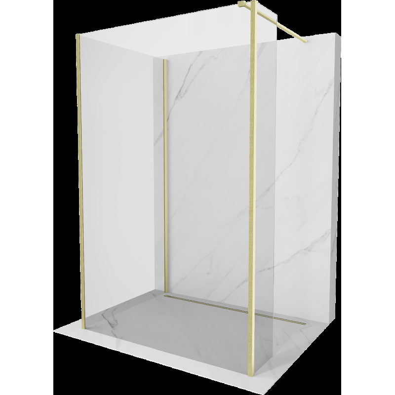 Mexen Kioto dušo siena Walk-in 130 x 110 x 40 cm, skaidrus, auksinė šlifavimo - 800-130-110-221-55-00-040