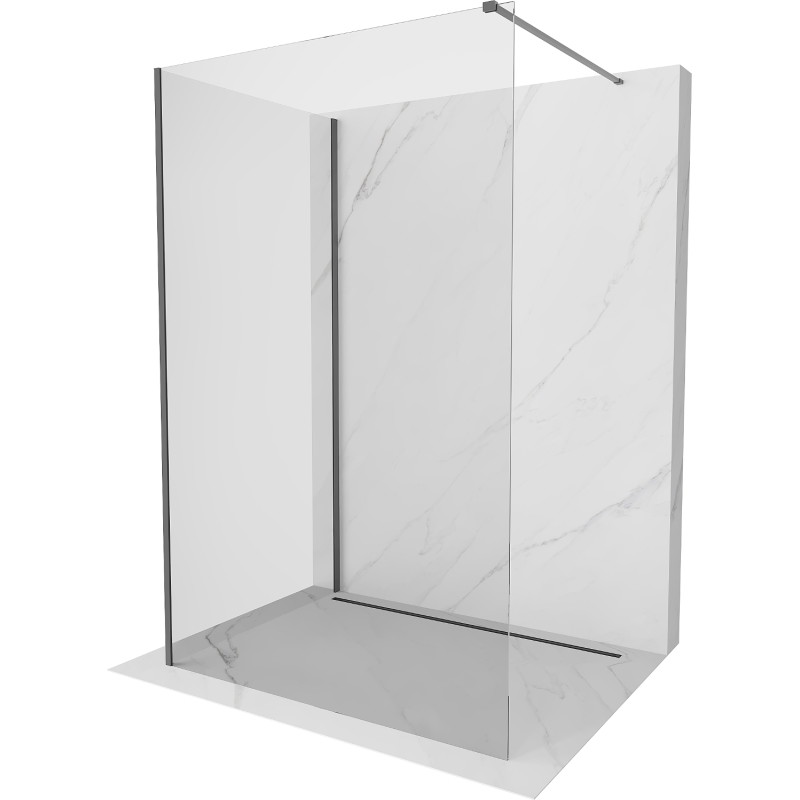 Mexen Kioto dušo sienelė Walk-in 100 x 75 cm, skaidri, ginklo metalo - 800-100-212-95-00-075