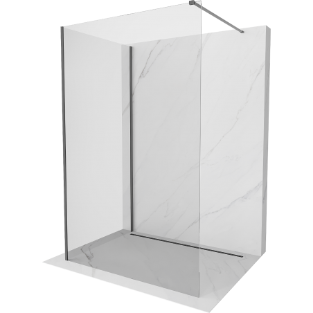 Mexen Kioto dušo sienelė Walk-in 100 x 75 cm, skaidri, ginklo metalo - 800-100-212-95-00-075