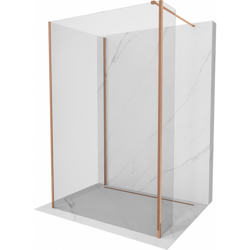 Mexen Kioto Walk-in dušo sienelė 90 x 90 x 30 cm, skaidri, rožinė auksinė - 800-090-090-221-60-00-030