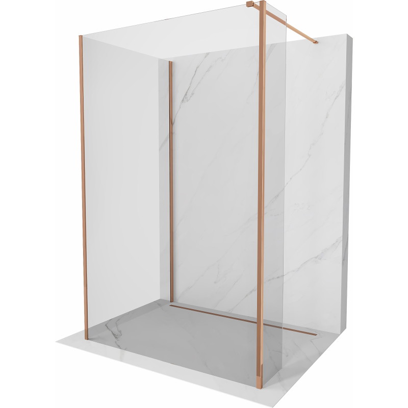 Mexen Kioto Dušo sienelė Walk-in 100 x 95 x 30 cm, permatoma, rožinis auksas - 800-100-095-221-60-00-030