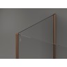 Mexen Kioto Dušo sienelė Walk-in 100 x 95 x 30 cm, permatoma, rožinis auksas - 800-100-095-221-60-00-030