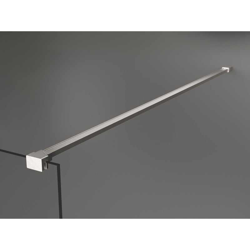 Mexen Kioto dušo siena Walk-in 125 x 110 cm, permatomas, šlifuotas nikelis - 800-125-212-97-00-110