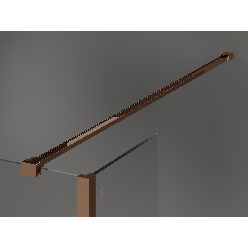 Mexen Kioto dušo sienelė Walk-in 135 x 120 x 40 cm, permatoma, rožinis auksas - 800-135-120-221-60-00-040