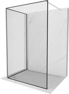 Mexen Kioto dušo siena Walk-in 100 x 90 cm, juodas raštas, šlifuotas nikelis - 800-100-212-97-70-090