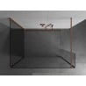 Mexen Kioto dušo sienelė Walk-in 125 x 90 x 30 cm, skaidri, šlifuota vario spalva - 800-125-090-221-65-00-030