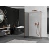 Mexen Kioto sieninė dušo siena Walk-in 130 x 100 x 30 cm, skaidri, šlifuota varis - 800-130-100-221-65-00-030