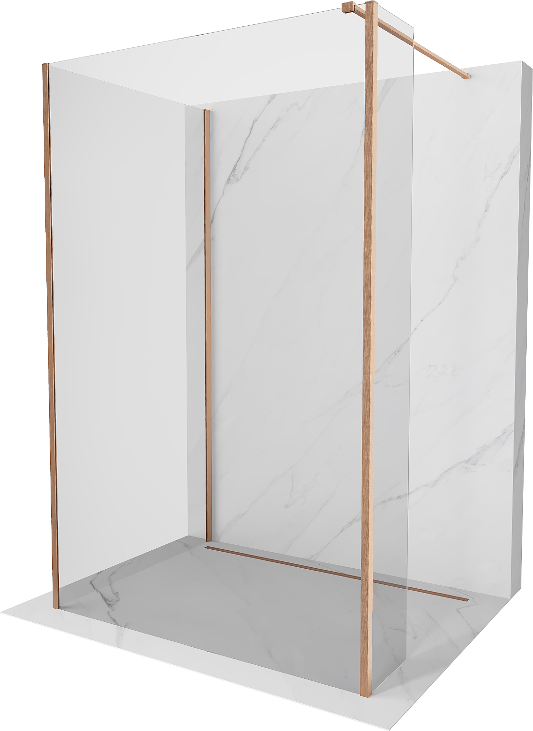 Mexen Kioto vonios kambario pertvara Walk-in 115 x 110 x 30 cm, skaidrus, šlifuota varis - 800-115-110-221-65-00-030