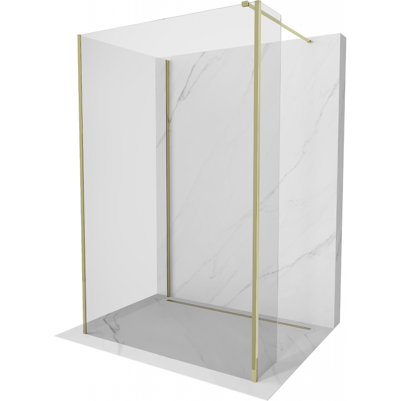 Mexen Kioto dušo siena Walk-in 100 x 70 x 30 cm, skaidri, auksinė - 800-100-070-221-50-00-030