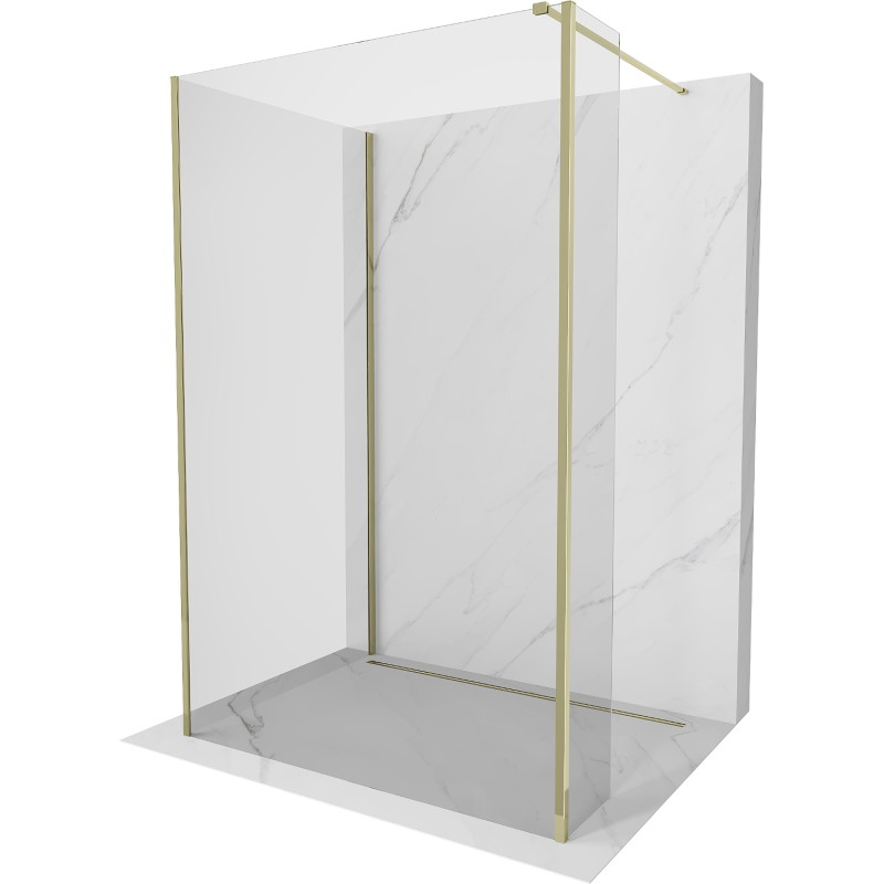 Mexen Kioto dušo sienelė Walk-in 100 x 70 x 30 cm, skaidri, auksinė - 800-100-070-221-50-00-030