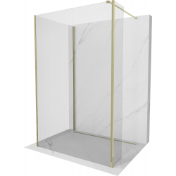 Mexen Kioto Walk-in dušo siena 140 x 115 x 30 cm, skaidri, auksinė - 800-140-115-221-50-00-030