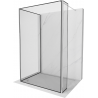 Mexen Kioto dušo siena Walk-in 100 x 100 x 30 cm, juodas raštas, chromas - 800-100-100-221-01-70-030