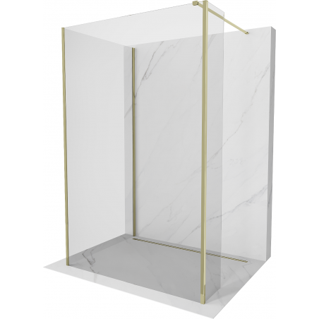 Mexen Kioto dušo siena Walk-in 140 x 90 x 40 cm, permatoma, auksinė - 800-140-090-221-50-00-040