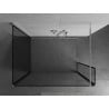 Mexen Kioto dušo sienelė Walk-in 140 x 120 x 30 cm, juodas raštas, chromas - 800-140-120-221-01-70-030