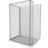 Mexen Kioto dušo siena Walk-in 130 x 90 x 40 cm, juodas raštas, chromas - 800-130-090-221-01-70-040