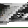 Mexen Kioto dušo siena Walk-in 130 x 90 x 40 cm, juodas raštas, chromas - 800-130-090-221-01-70-040