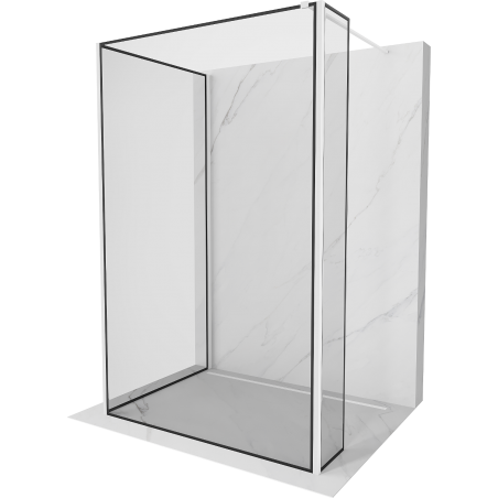 Mexen Kioto dušas Walk-in 140 x 100 x 30 cm, juodas modelis, baltas - 800-140-100-221-20-70-030
