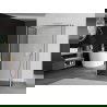 Mexen Kioto dušo siena Walk-in 140 x 70 x 40 cm, juodas raštas, baltas - 800-140-070-221-20-70-040