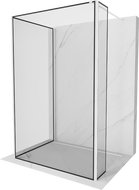 Mexen Kioto dušo siena Walk-in 140 x 120 x 40 cm, juodasis raštas, baltas - 800-140-120-221-20-70-040