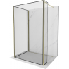 Mexen Kioto walk-in dušo siena 130 x 70 x 30 cm, juodas raštas, auksinė - 800-130-070-221-50-70-030