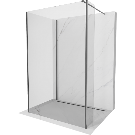Mexen Kioto Walk-in dušo siena 100 x 70 x 30 cm, skaidrus, šaunus pilkas šlifuotas - 800-100-070-221-66-00-030