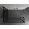 Mexen Kioto Walk-in dušo siena 130 x 80 x 30 cm, juodas raštas, auksinė - 800-130-080-221-50-70-030