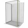 Mexen Kioto dušo sienelė Walk-in 110 x 100 x 40 cm, juodas raštas, auksinė - 800-110-100-221-50-70-040
